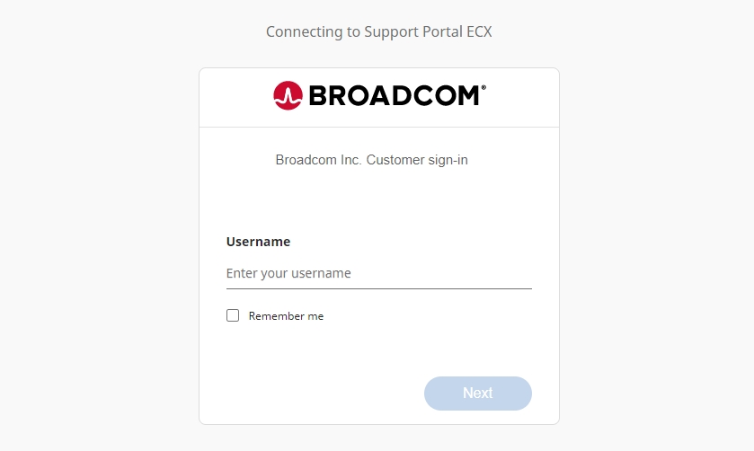 login to Broadcom Support Portal